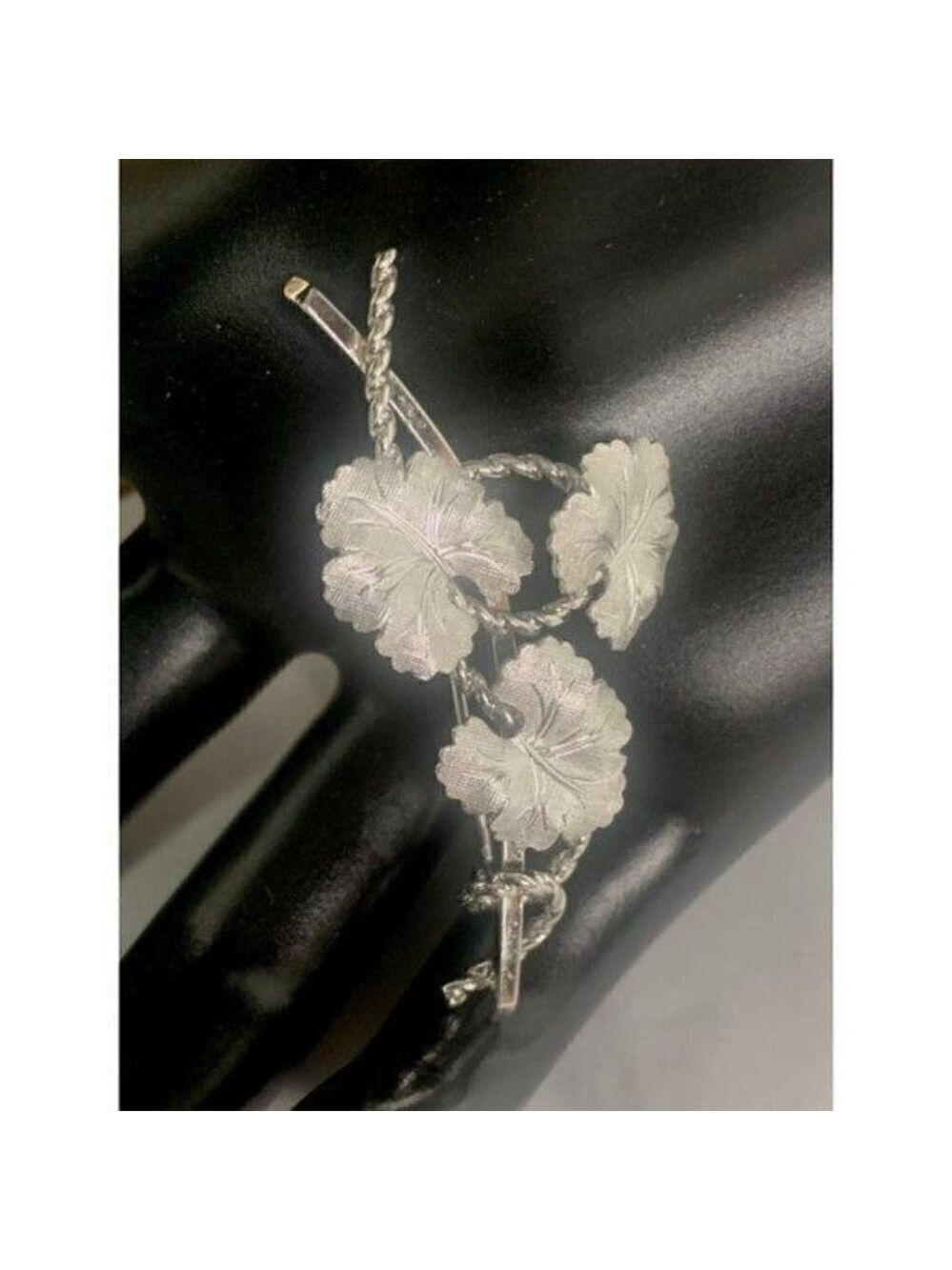 Vintage 40s Van Dell Sterling Silver Leaf Brooch - Picture 2 of 7